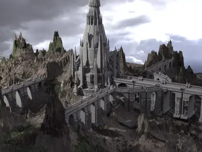 Narnia Mountains Castle 2 3D model