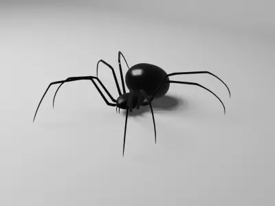 Simple Black Widow Spider Low-poly 3D model