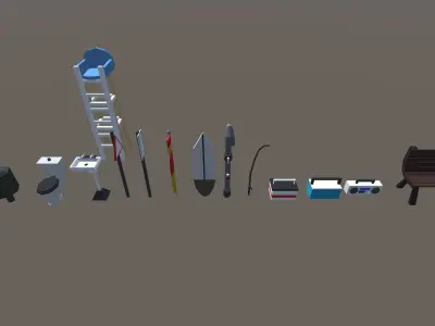 9t5 Low Poly Beach Low-poly 3D model