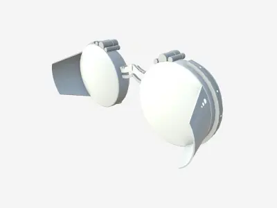 SciFi Glasses G02 White - Character Design Fashion Low-poly 3D model