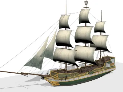 Galleon Low-poly 3D model