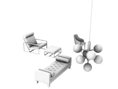 SEATING COLLECTION living room with chairs and lamp Free 3D model