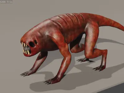 10 Game Ready Animated Creatures Low-poly 3D model