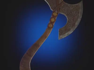 Axe Low-Poly Game Ready viking Free low-poly 3D model