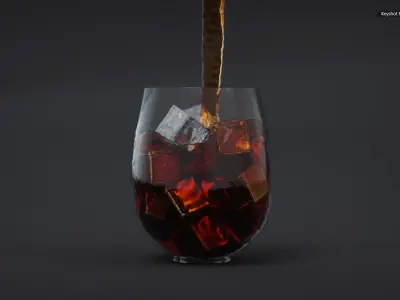 Realistic Juice In Glass 3D model