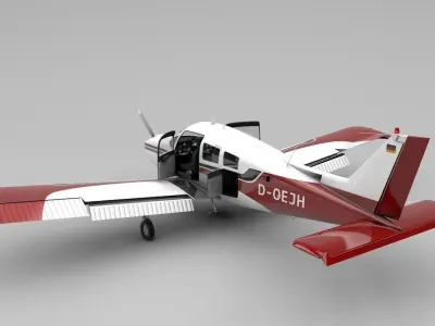 Beechcraft C-23 Sundowner Airplane Low-poly 3D model