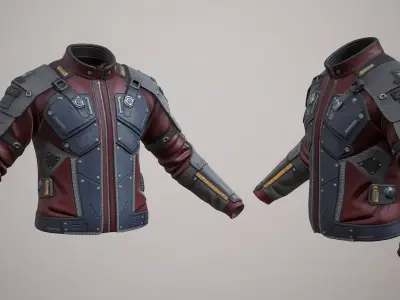 Sci-Fi Jacket P04 Low-poly 3D model