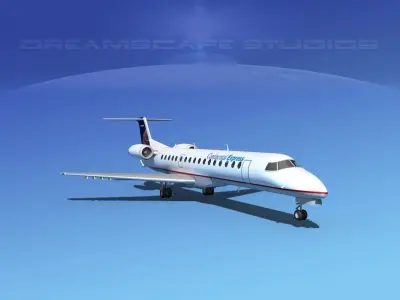 Embraer ERJ-145 Continental Express 3D model