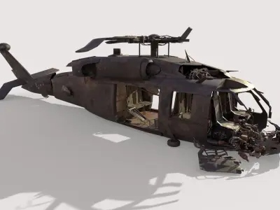 Abandoned Helicopter Crash 3D model
