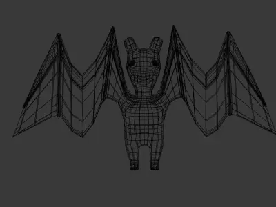  Character Toon Bat  Low-poly 3D model