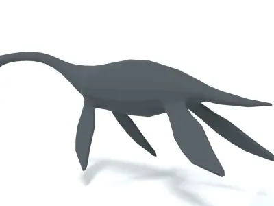Low Poly Cartoon Plesiosaurus Dinosaur Low-poly 3D model