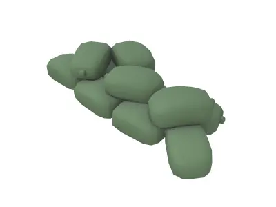 Battlefield Sandbag v1 002 Low-poly 3D model