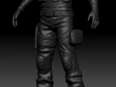 High Poly Soldier uniform 3D model