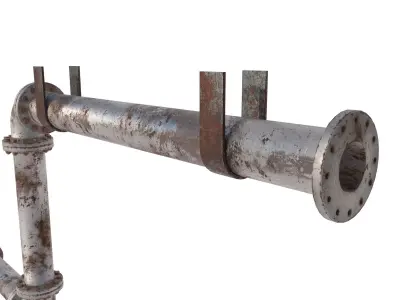 Rusty Modular Pipes Low-poly 3D model