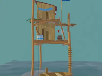 Sea Shack - Low Poly Low-poly 3D model