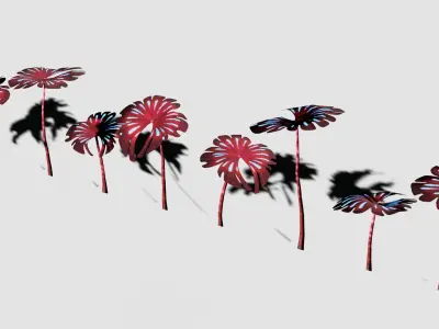 Alien herbs 8 Low-poly 3D model