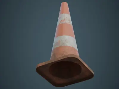 Traffic Cone 4B Low-poly 3D model