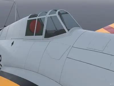 F4F-3 WILDCAT 72F2 Low-poly 3D model