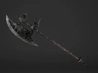 Execution Great Battleaxe Low-poly 3D model