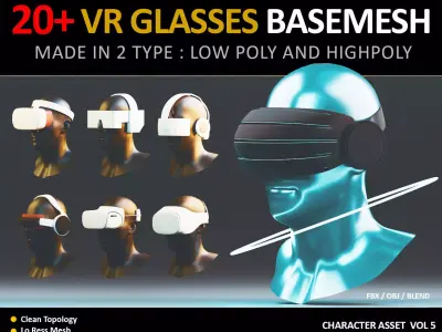 20  VR HEADSETSE AND GLASSES PACK  VOL 5   Low-poly 3D model