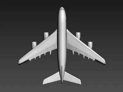 3D model of an Air France airplane specifically an Airbus A380 Low-poly 3D model
