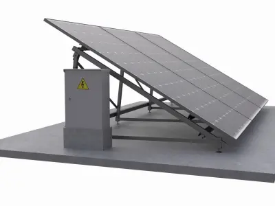 Solar Energy panels Low-poly 3D model