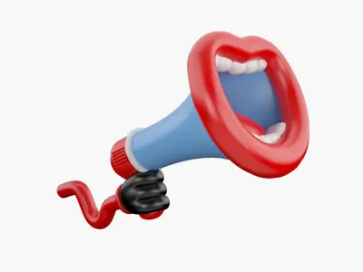 Megaphone Mouth 3D model