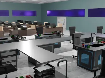Laboratory Interior Low-poly 3D model get