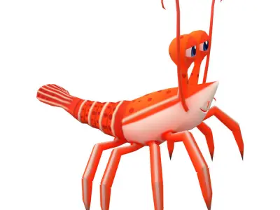Camel Shrimp Animated  Low-poly 3D model
