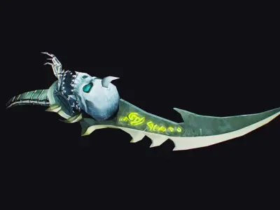 Dagger Bone Short Blade Demonic Sharpener Wedge Grinding Rusty Low-poly 3D model