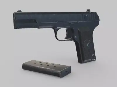 TT Pistol Low-poly PBR Free low-poly 3D model