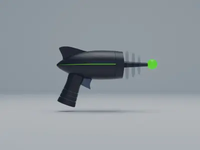Ray gun with 6 textures Low-poly 3D model