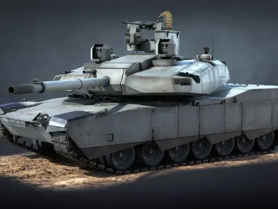 AbramsX armoured tank Low-poly 3D model