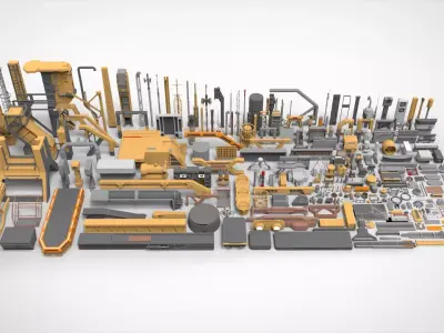 Sci-Fi architecture Elements collection 32 3D model