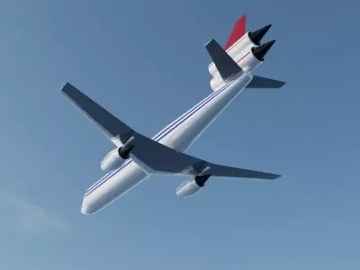 4-Engine Widebody Jetliner - Quad jet Concept Low-poly 3D model