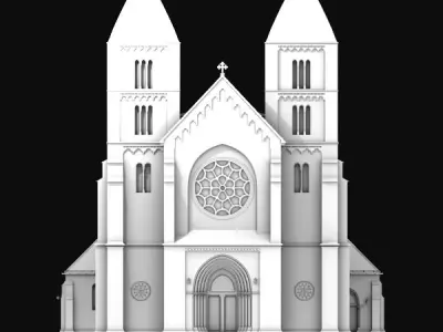 Neo-Romanesque Church 3D model