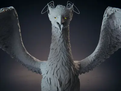 Grifon dragon with wings 3D model