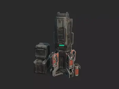 Future Sci-Fi Battery Charging Station 3D model