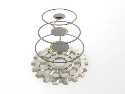 GEAR CLOCK Low-poly 3D model