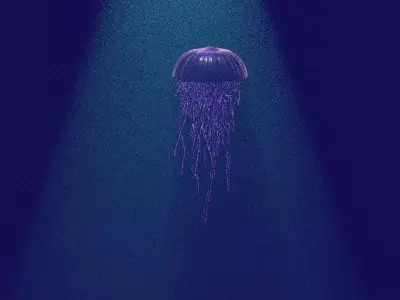 blender purple jellyfish animated 3D model