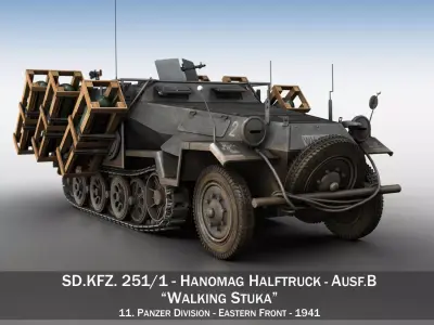 SD KFZ 251 1 - Ausf B - Walking Stuka - 11PD 3D model