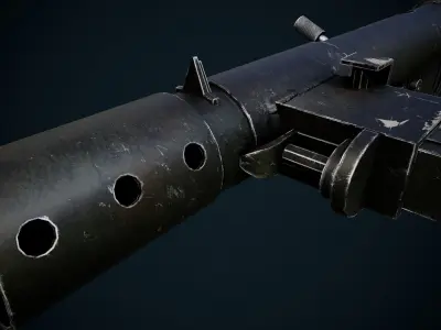 STEN Mk II - WW2 British Submachine Gun PBR Low-poly 3D model Low-poly 3D model