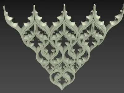 Seamless Gothic pattern 30 Low-poly 3D model