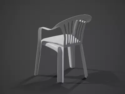 Realistic Plastic Chair 3D Model Low-poly 3D model
