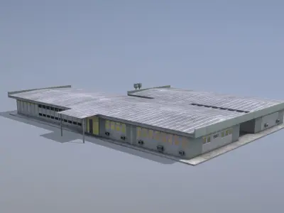 MilitaryBase PortoVelho Hospital Low-poly 3D model