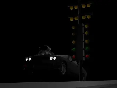 Supercharged Dodge Challenger Free 3D model