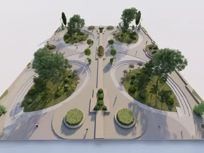 public park-Private Park Landscape Urban 3D model