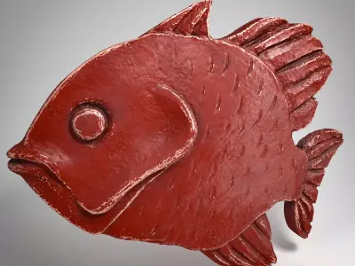 Metal Fish pendant  Low-poly 3D model