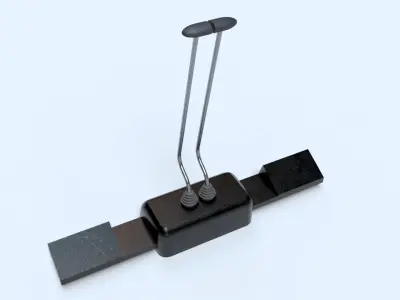 Hand controllers and foot pedals Low-poly 3D model