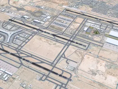 Jeddah - King Abdulaziz Airport 11km Low-poly 3D model